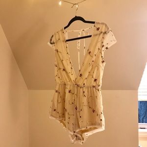 Rose Embroidered Romper